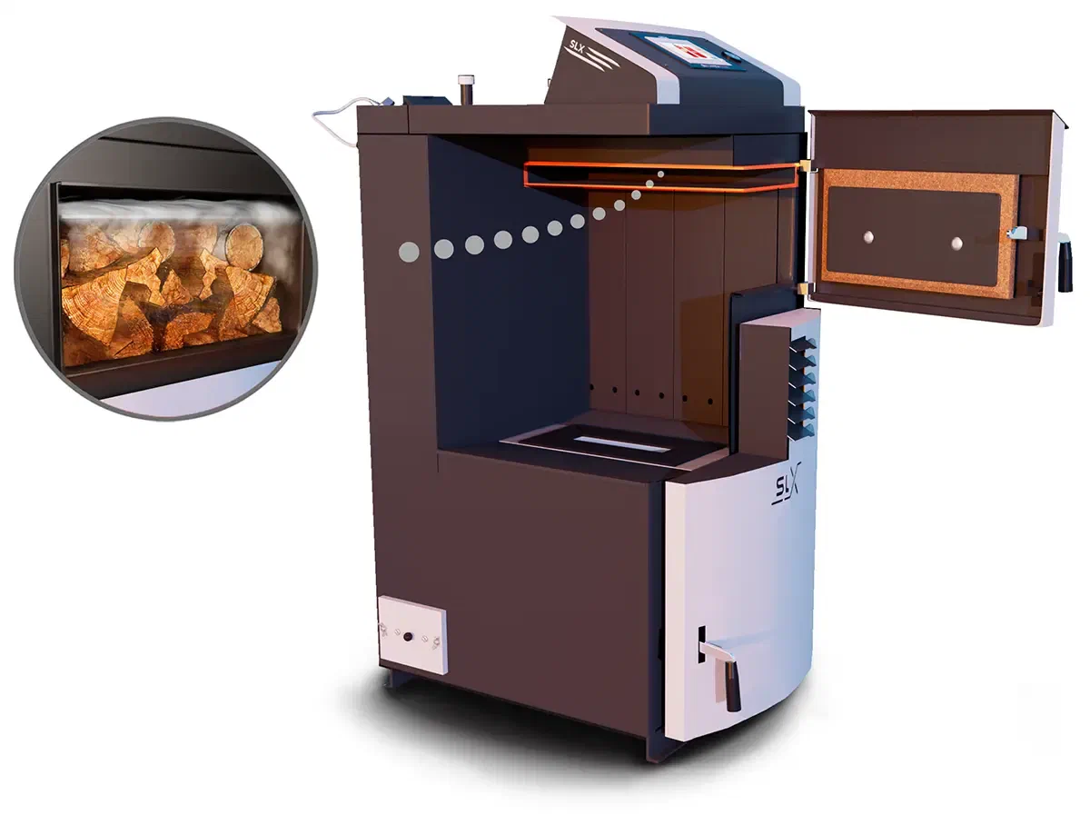 Відведення димових газів у котлі ATTACK SLX COMBI PELLET